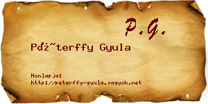 Péterffy Gyula névjegykártya